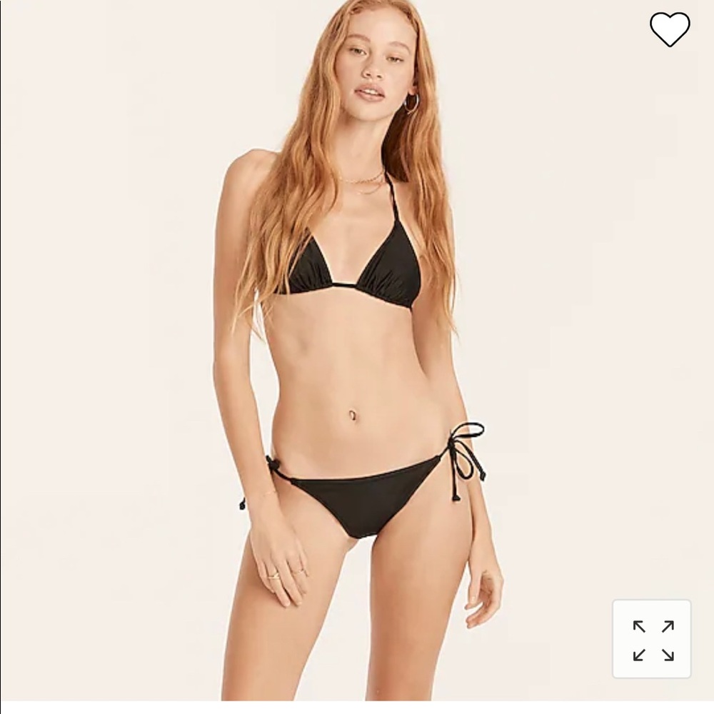 NWT J Crew String hipster full coverage bikini bottom,
black, small